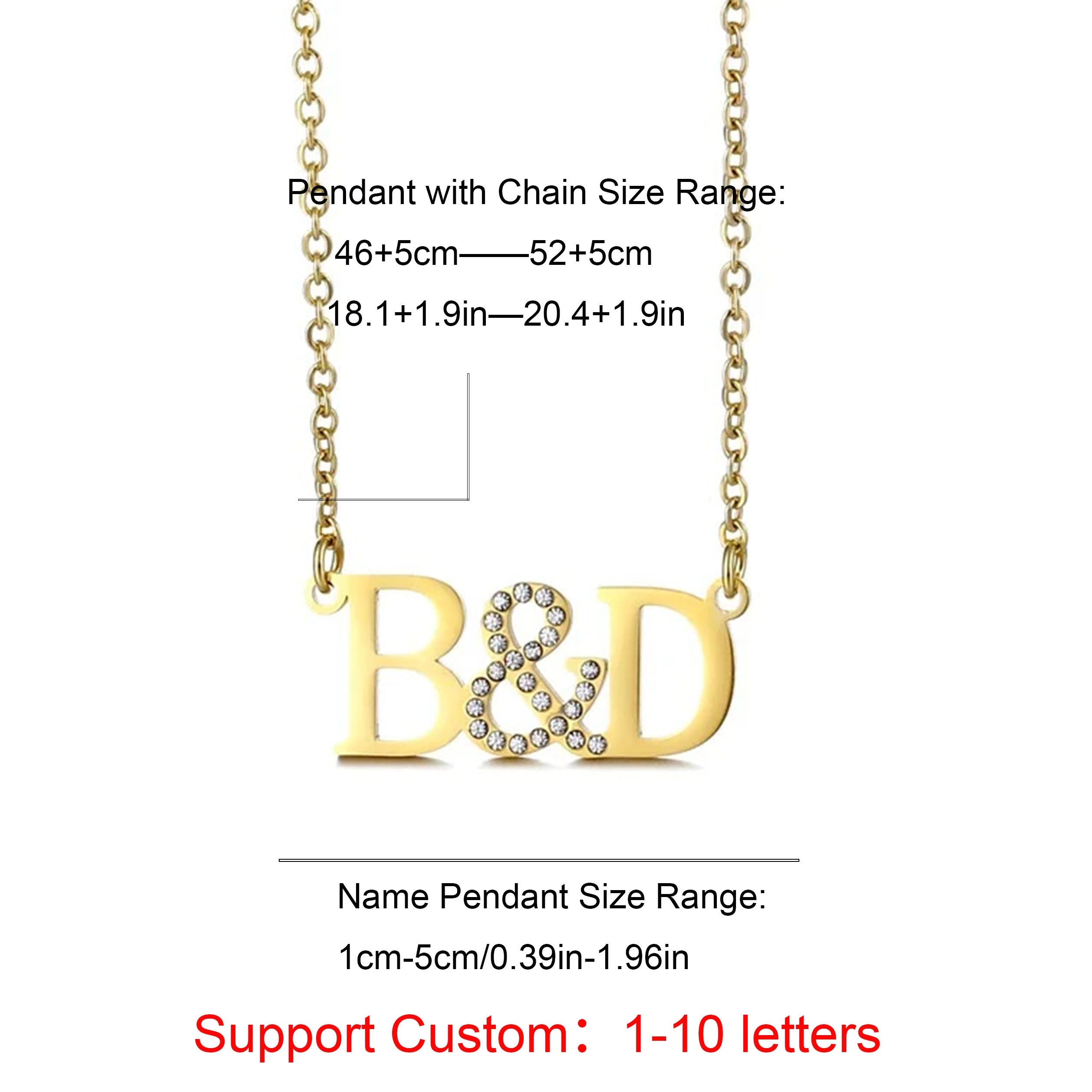Personalized Initial Stainless Steel Necklace with Zirconia Logo
